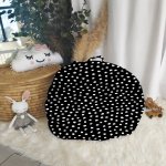 Hide And Seat Bean Bag Buddy Storage Bag Black And White Dotted
