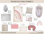 Cot Duvet Bedding Pink And Beige Triangle Rainbow Set