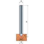 V-groove Router Bit D-12.7MM X H-12.7MM X H-47.5MM X A-60 X A-1 4" 20-15225P