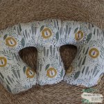 Twins Feeding Pillow Cover And Inner Lion With Leaves