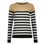 Design Stripe Curved Hem Sweater