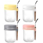 Food Storage Jars 0.35L Canisters 4PCS Overnight Oats Containers