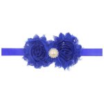 Blue Flower Headband With Pearl Center