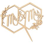 Mr & Mrs Fancy Styled Wooden Cake Topper
