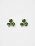 Edith Enamel Flower Earrings - 0 Gold green