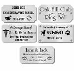 1" H X 2.5" W Custom Engraved Solid Satin Brass Name Plates Polished Finish Nameplate Memorial Tag Award Plaque Made To Order Ma
