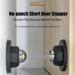 Strong Magnetic Door Stopper - No-drill Anti-collision Silicone Holder With 3D Adhesive Tape For Short Doors Wall & Floor Mounta
