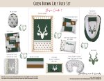 Cot Duvet Bedding Green Brown Grey Buck Set