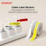 Niimbot D11/D110/D101 Cable Labels Colorful Waterproof Wire Cord Labels Tags Stickers Tear Resistant Flexible Computer Cord Color Markers Identification Labels Tape-black Print On White