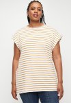 Edit Button Detail Back Tee Plus - White & Stone