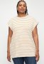 Edit Button Detail Back Tee Plus - White & Stone