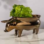 Pig Bowl Fruit Bowl - Bronze
