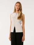 Carmen Utility Knit Top - L Pebble