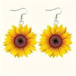 Charming Sunflower Acrylic Earrings - Perfect Party Accessory & Thoughtful Gift For Friends