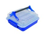 Heathrow Scientific Duraporter XL High-capacity Sample Transport Tote With Multitube Insert Clear blue