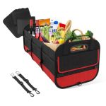Povtii Large Organizer For Car 95L Stretchable Storage Trunk Organizer With Divided Compartments Fixed Big Trunk Organizer With