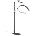 Half Moon Lash Light - Adjustable LED Floor Lash Lamp With 4X Magnifier & Phone Holder For Eyelash Extensions Nail Art Tattoo Sk