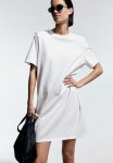 Shoulder-pad T-Shirt Dress - White