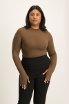 Gwen Open Back Bodysuit - Pinecone - L