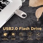 Eaget USB 2.0 Flash Drive Metal Thumb Drive - 64GB 32GB 8GB Portable Memory Stick Plug-and-play Data Storage Strong Compatibilit