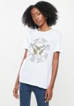 Patterned Basic T-Shirt - White