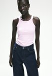 Ribbed Vest Top - Light Pink