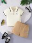 2pcs Infant & Toddler's Dinosaur Embroidered Summer Outfit Short Sleeve Top & Casual Shorts Baby Boy's Clothes