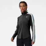 New Balance Women's Printed Accelerate Half Zip Pullover - Black - Large