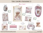 Cot Duvet Bedding Peoni Lion White Background Set