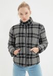 Crowbar Patterned Oversize Puffer Jacket - Black & White