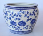 Blue & White Leaf Ceramic Planter 36X45CM