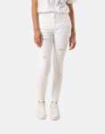 Sissy Boy High Waist Sexy Curvy Rip Repair Jeans - 16 White