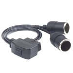 Car Obd To Cigarette Lighter Female Seat Driving Recorder Power Cord 50CM