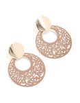 Goldair Gold Round & Brown Filigree Drop Earrings