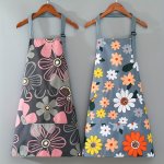 1PC Oil-proof And Waterproof Apron Floral Print Apron For Gardening & Cooking