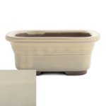 Japanese Glazed Rounded Rectangular Container With Lip 135 X 110 X 55MM - Cream
