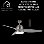White Steel Blades Ceiling Fan With Remote Control - 122CM
