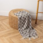 Herringbone Jacquard Throw Beige