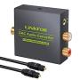 LiNKFOR Digital To Analog Audio Converter Dac Digital Optical Spdif Toslink Coaxial To Analog Rca L/r 3.5MM Jack Stereo Audio Adapter With Optical Cable