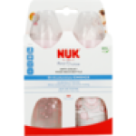 Nuk First Choice Pink & Clear Anti Colic Wide Neck Bottle 6-18 Months 2 X 300ML Assorted Item - Supplied At Random