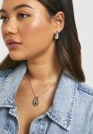 Silver Chunky Tear Drop Necklace & Earring Set - Silver