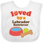 Inktastic Labrador Retriever Loved By A Baby Bib White 10569