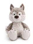 Xlarge Wolf Soft Plush Toy - L50CM - Grey & White - Fluffy - Cool Teeth