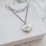 Kaitlyn Heart Star Layered Necklace Stainless Steel - 925 Sterling Silver