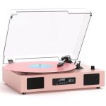 Vinyl Record Player Bluetooth Turntable With Built-in Stereo Speakers USB Recording 3 Speeds Belt Drive Turntables Support Rca O