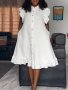 Plus Size Solid Ruffle Dress Casual Cap Sleeve Mock Neck Dress For Spring & Summer Women's Plus Sizeclothing