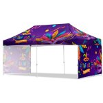 Coated Steel Sublimated Gazebo 6M X 3M – 2 Short Full-wall Skins