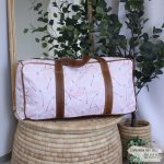 Travel Bag Hospital Bag Duffel Bag Light Pink With Flowers