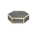 Hexagonal Decorative Storage Box Black & Gold