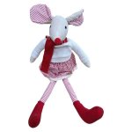 Fabric Sitting Mouse Girl Christmas Decoration 50CM